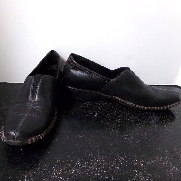 Timberland Black Leather Slip On Shoe - Picture 1 of 5